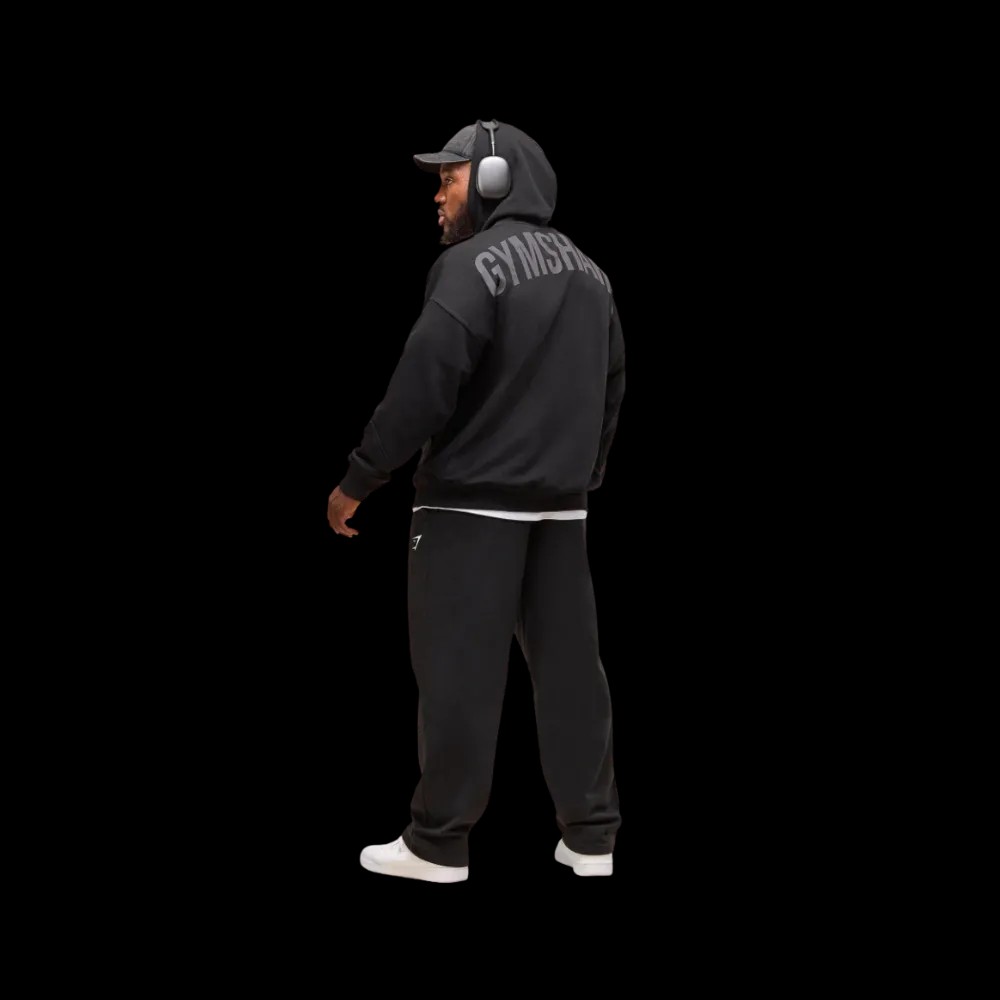 Gymshark Power Zip Up Hoodie Oversized Fit Black - HypeFly India View 2
