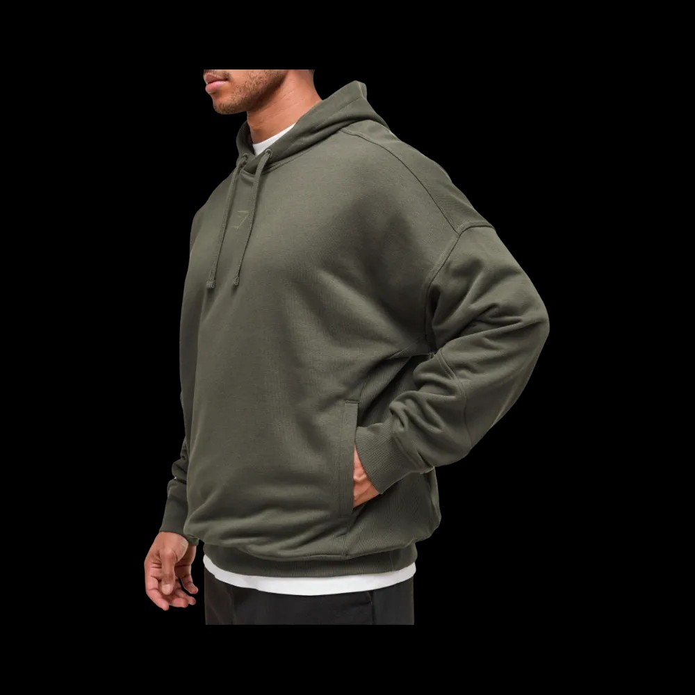 Gymshark Power Hoodie Oversized Fit Strength Green - HypeFly India View 5