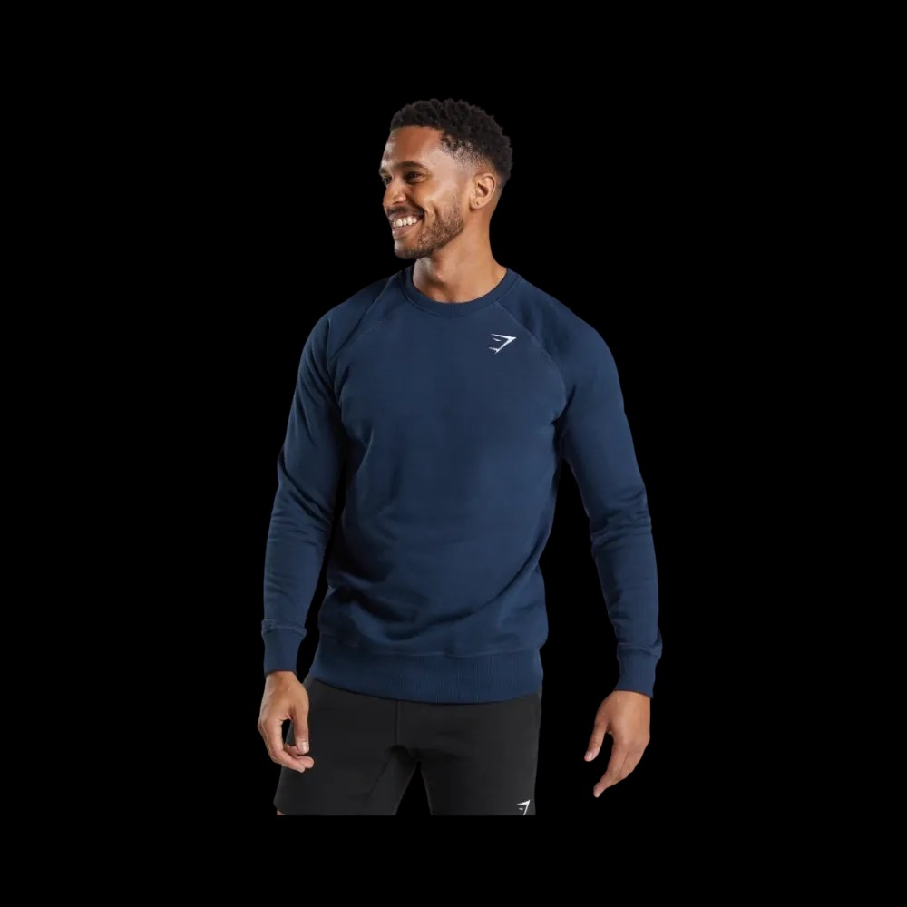 Gymshark Crest Sweatshirt Slim Fit Navy - HypeFly India View 2