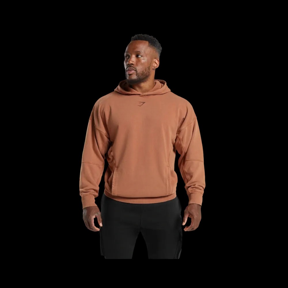 Gymshark Heritage Washed Hoodie Oversized Fit Canyon Brown - HypeFly India View 5