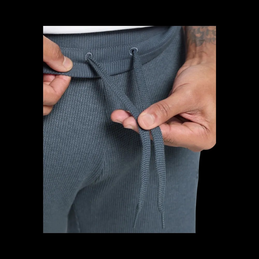 Gymshark Waffle Shorts Oversized Fit Titanium Blue - HypeFly India View 3