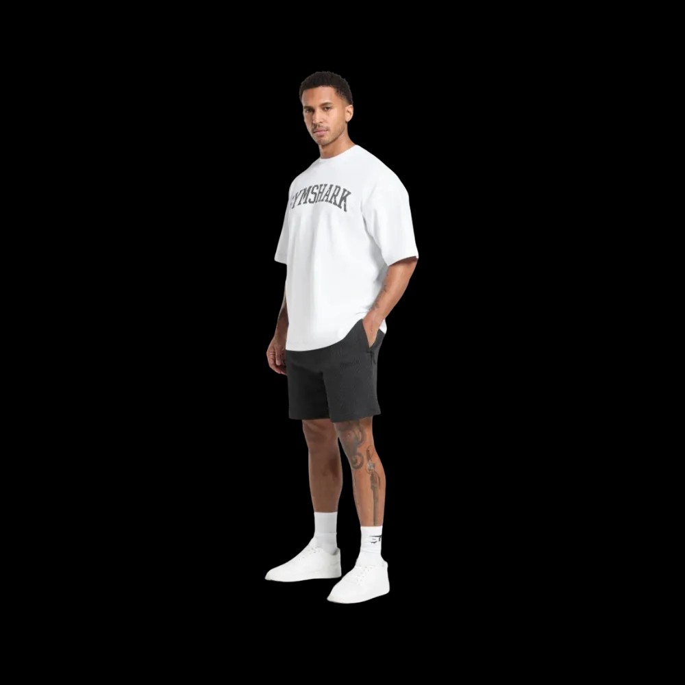 Gymshark Waffle Shorts Oversized Fit Black - HypeFly India View 5