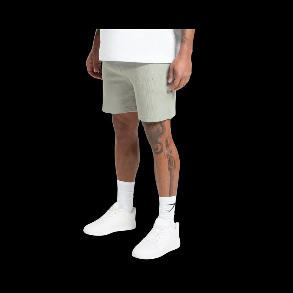 Gymshark Waffle Shorts Oversized Fit Stone Grey - HypeFly India View 3