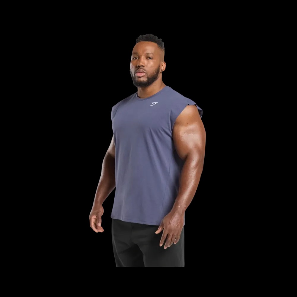 Gymshark Critical Cut Off Tank Slim Fit Weighted Purple - HypeFly India View 4