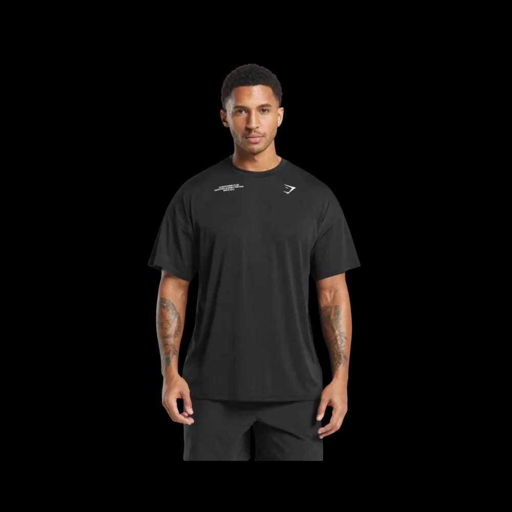 Gymshark Conditioning Club Oversized T-Shirt Black - HypeFly India View 5