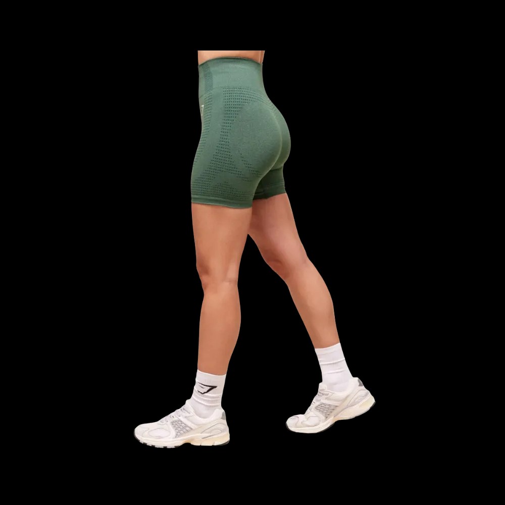 Gymshark Vital Shorts Dark Green Marl - HypeFly India View 3