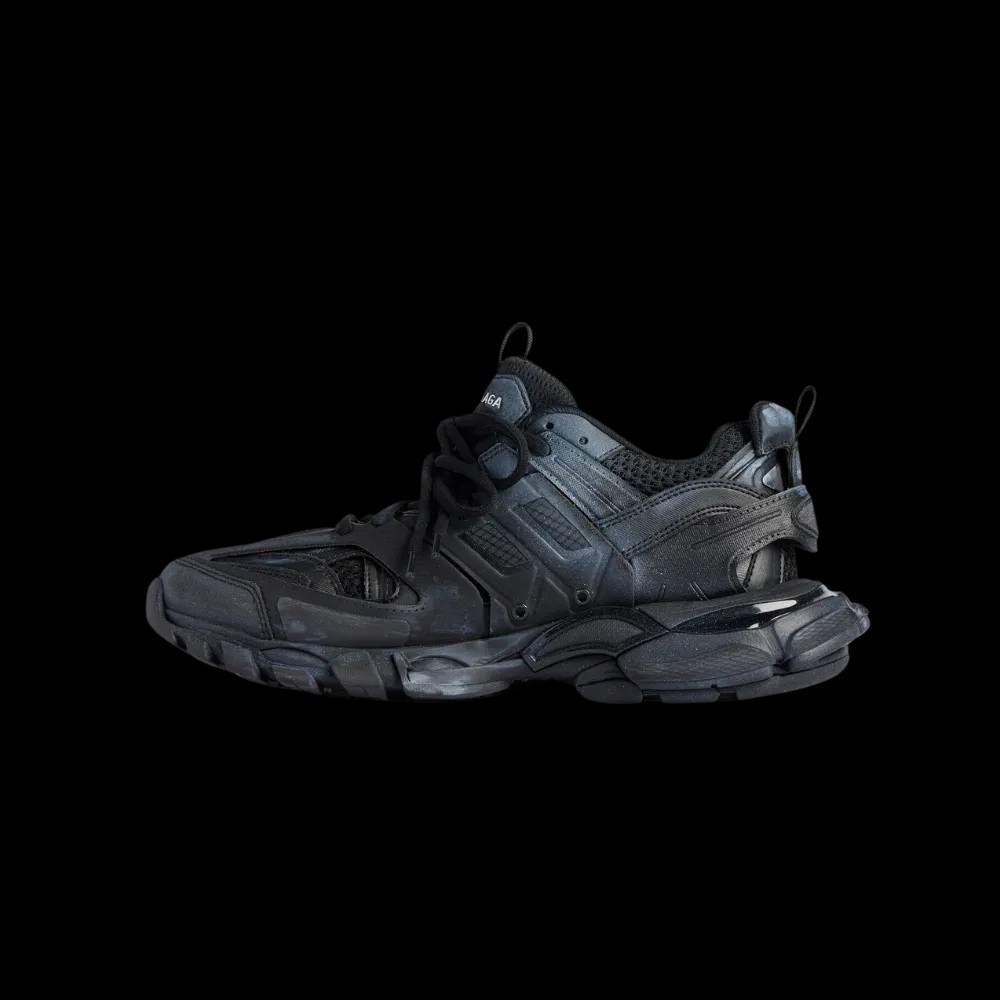 Balenciaga Track Signature Sneaker In Black - HypeFly India View 3