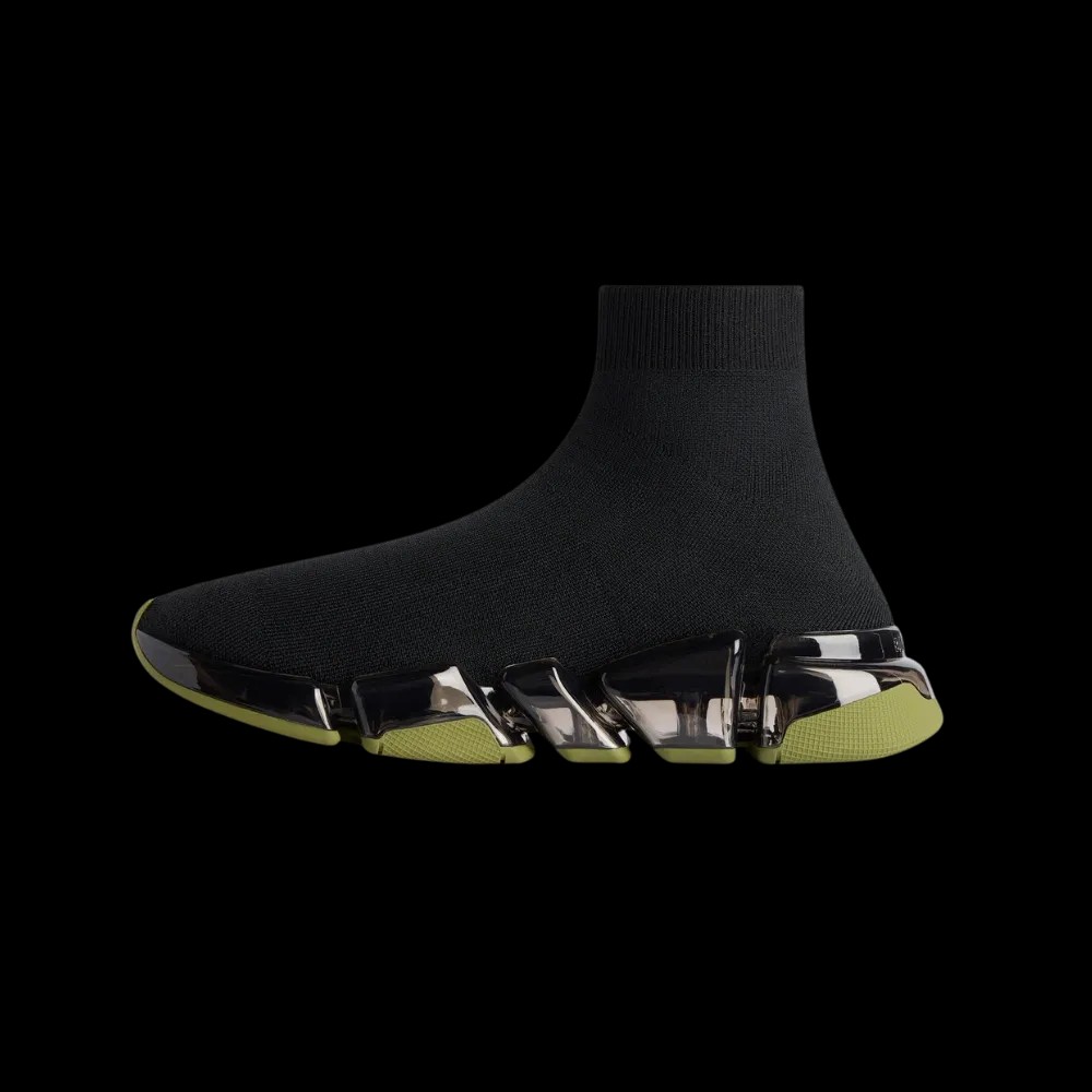 Balenciaga Speed 2.0 Full Clear Sole Recycled Knit Sneaker In Khaki - HypeFly India View 3