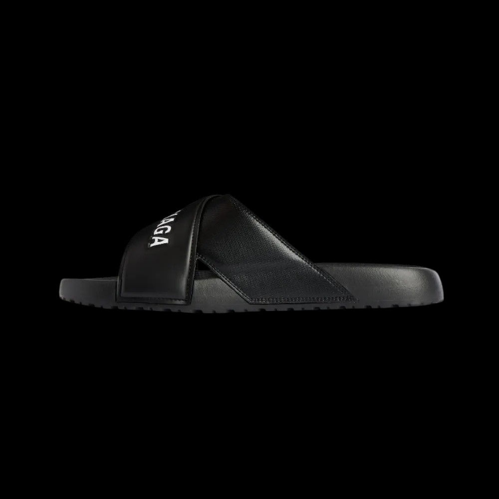 Balenciaga Sporty Pool Slide Sandal In Black - HypeFly India View 4
