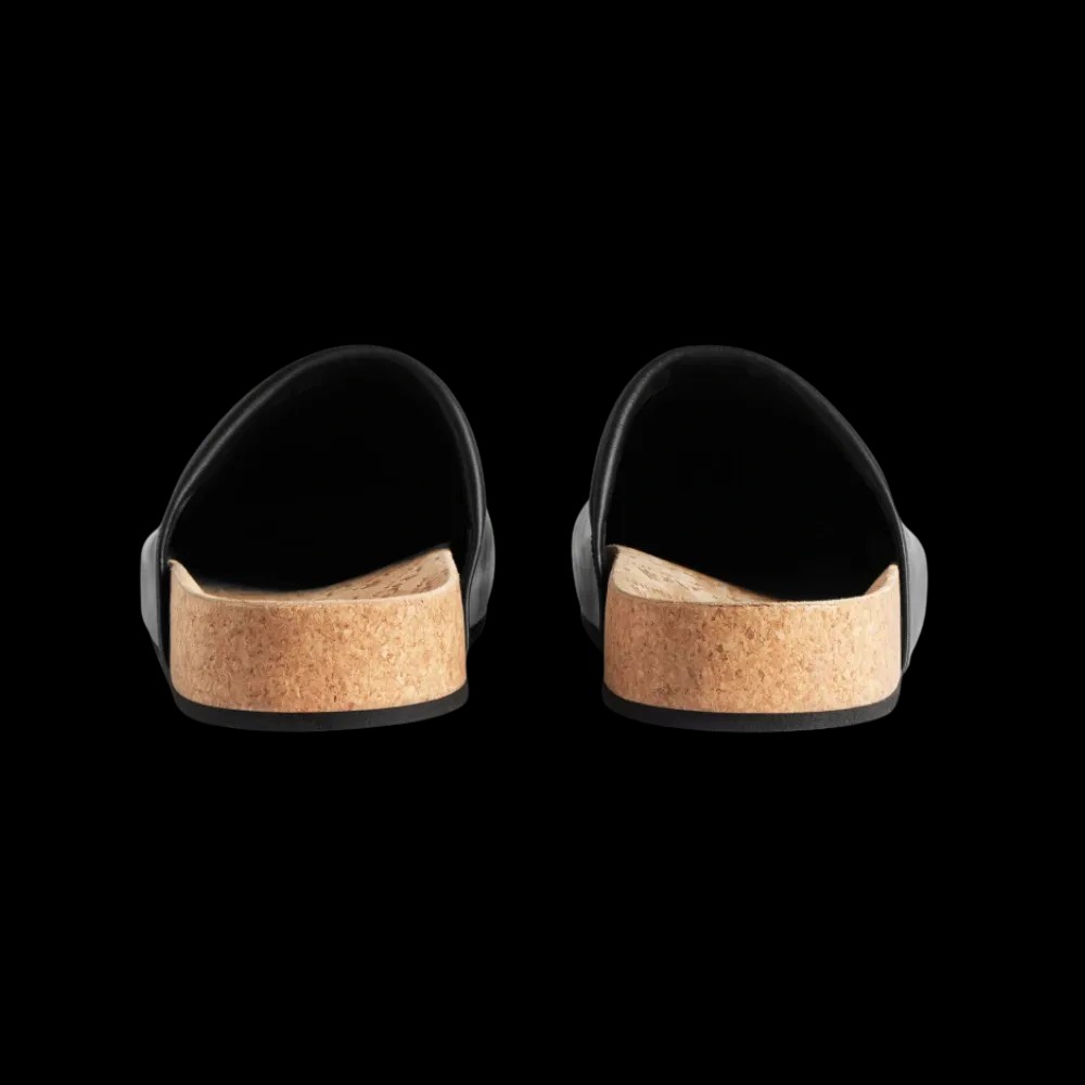 Balenciaga I Scholl Flat Mule In Black Calfskin - HypeFly India View 2