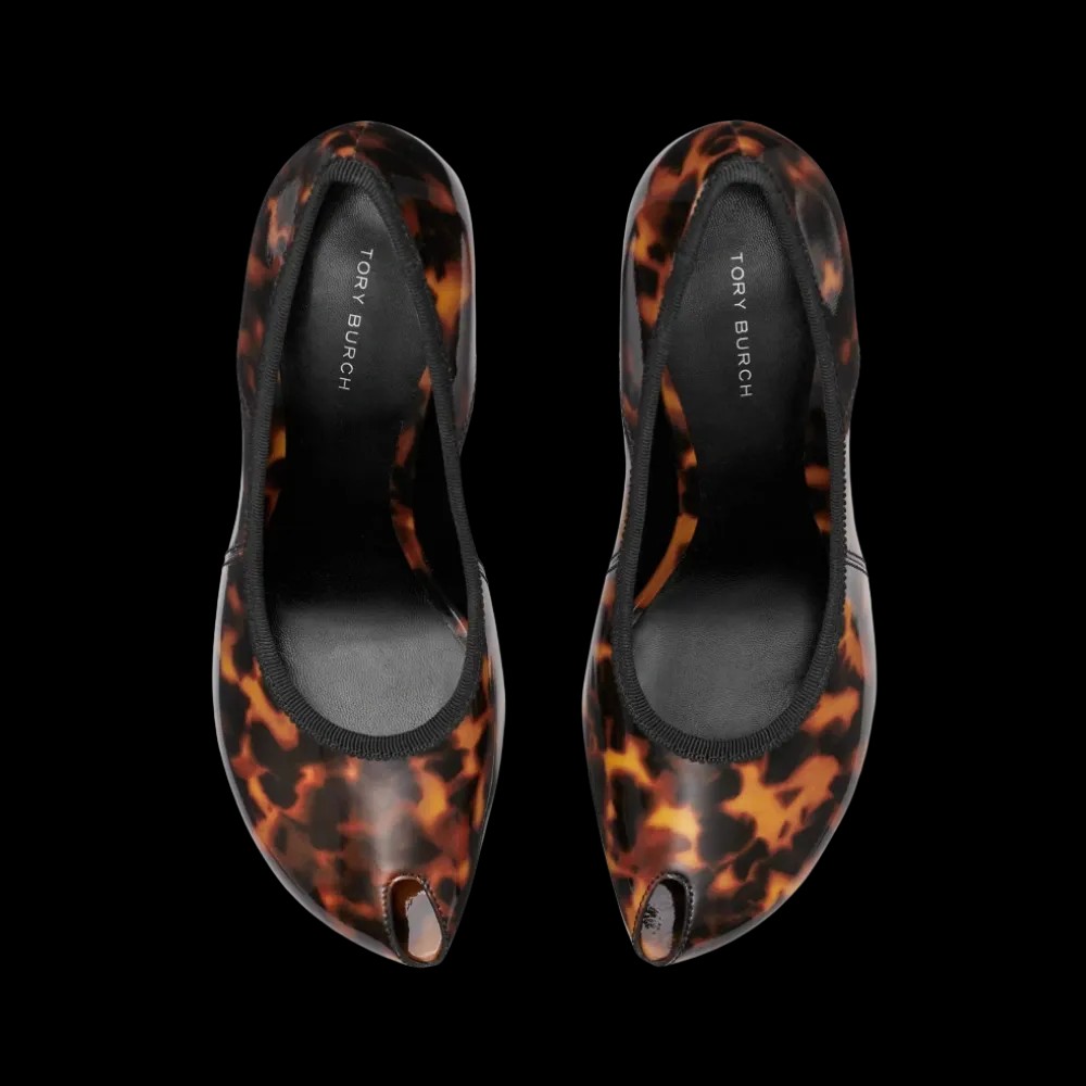 Tory Burch Peep-Toe Pump Tortoiseshell - HypeFly India View 3