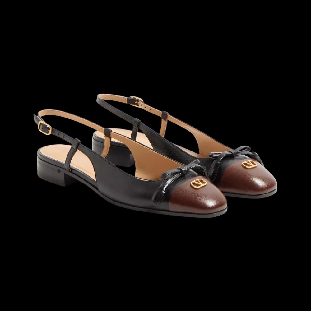 Valentino Valet Du Roi Kid Slingback Ballerina 25mm Black - HypeFly India View 3