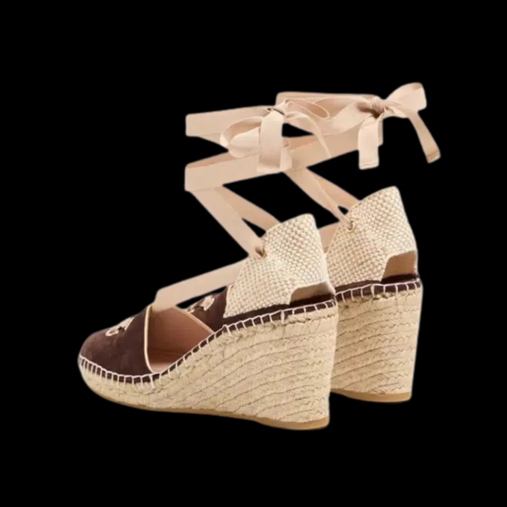 Valentino Resort Wedge In Split Leather 75mm Ebony - HypeFly India View 5