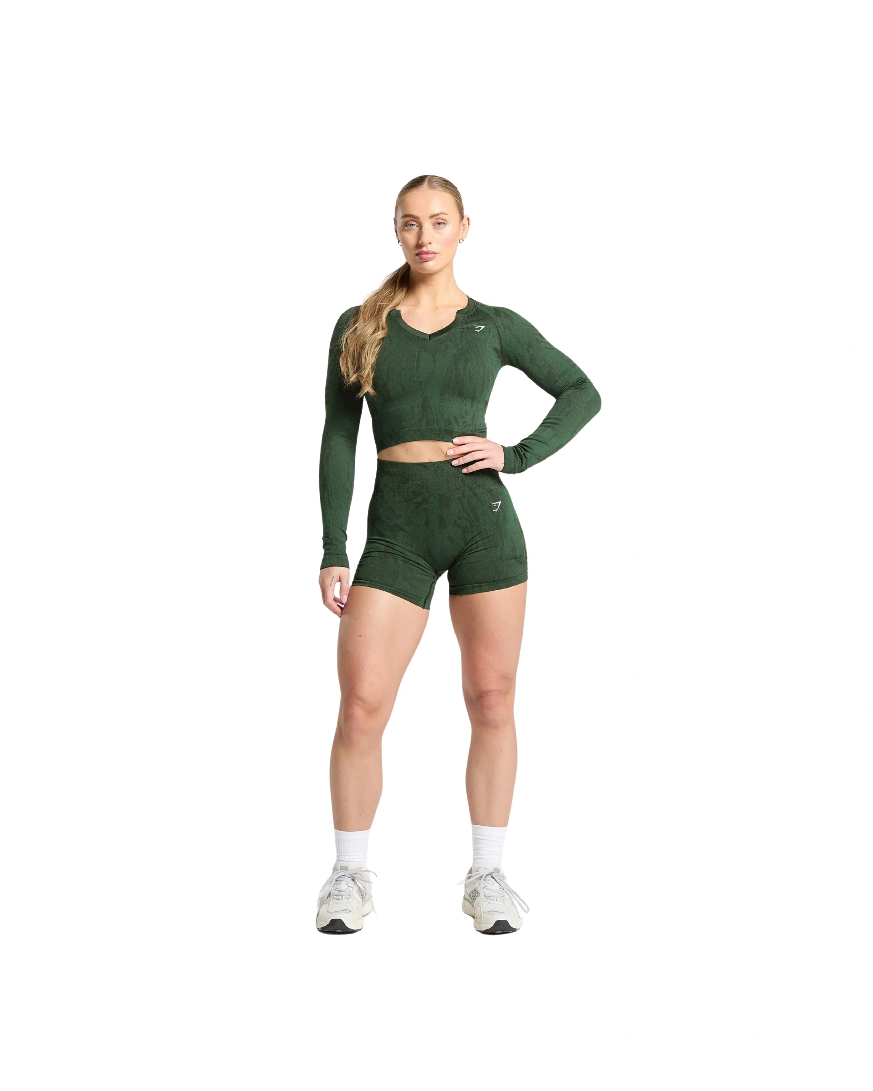 Adapt Camo Seamless Long Sleeve Top Body fit Trail Green/Classic Green - HypeFly India View 4