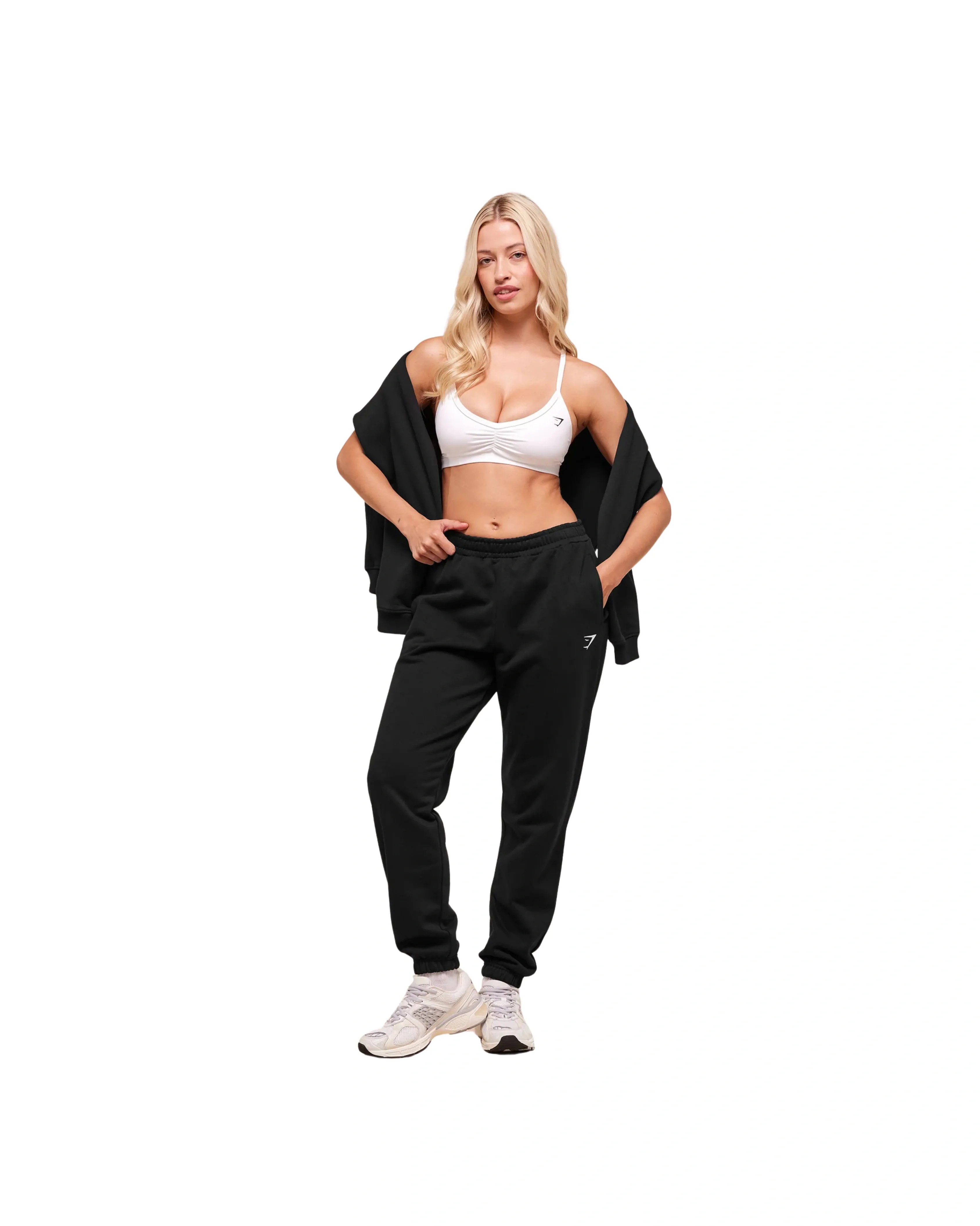 Gymshark Training Fleece Joggers Regular fit Black - HypeFly India View 4