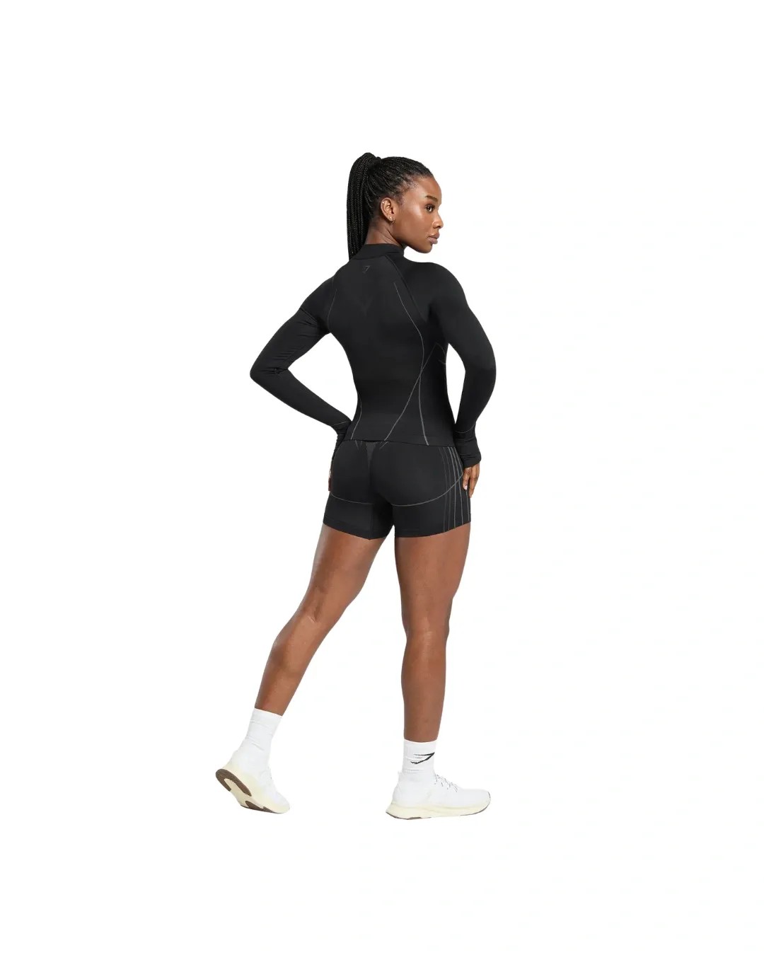 Gymshark Apex Seamless 1/4 Zip Pullover Graphite Grey - HypeFly India View 4