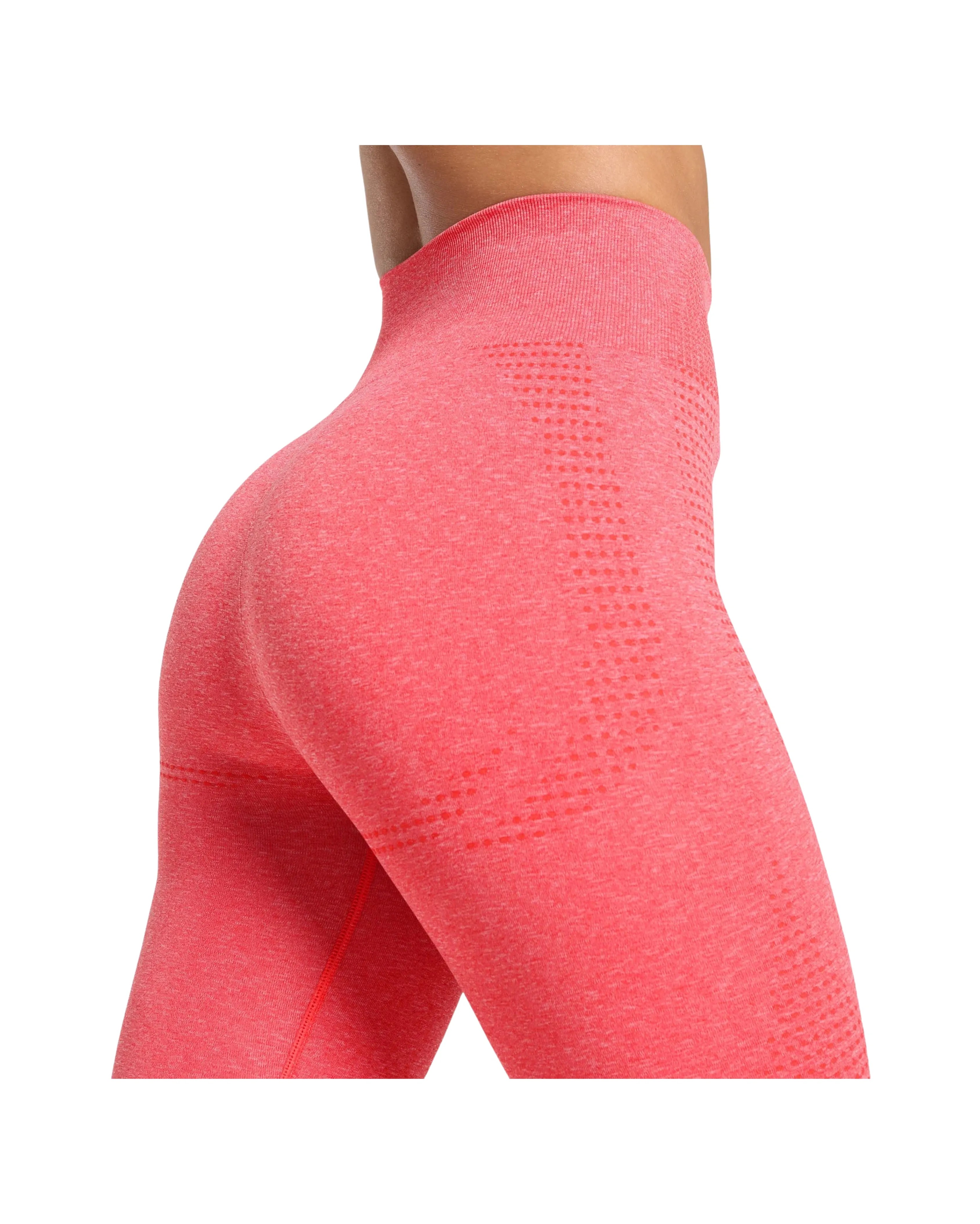 Gymshark Vital Leggings Coral Red Marl - HypeFly India View 4
