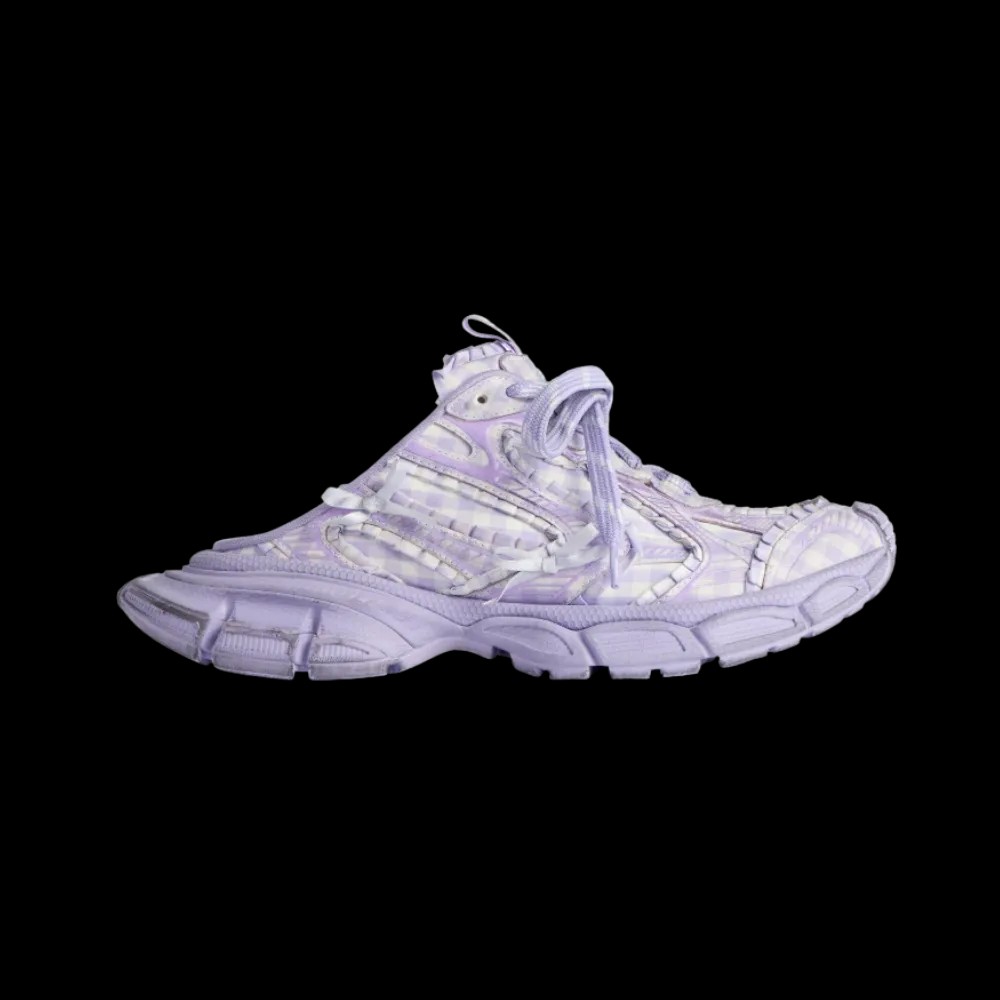 Balenciaga 3XL Check Mule In Lilac - HypeFly India View 1