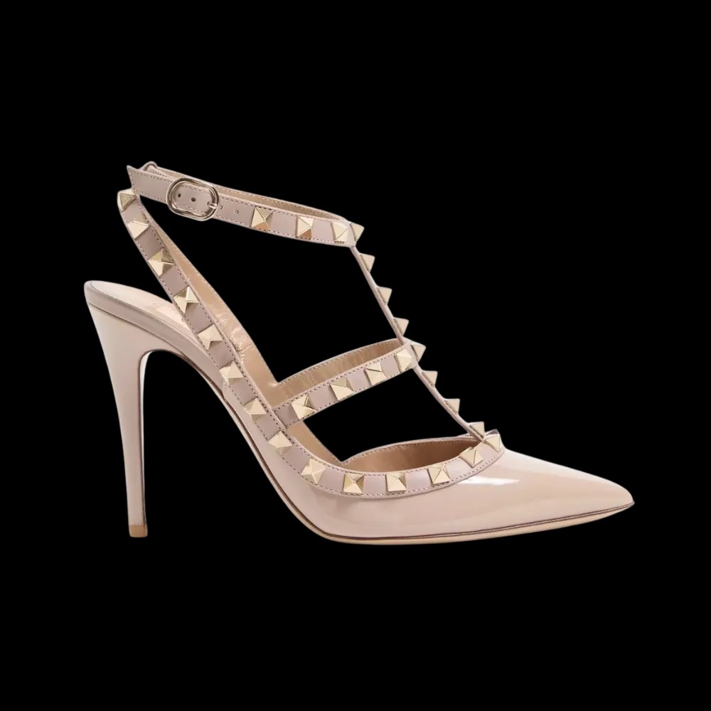 Valentino Patent Rockstud Caged Pump 100mm Poudre - HypeFly India View 1