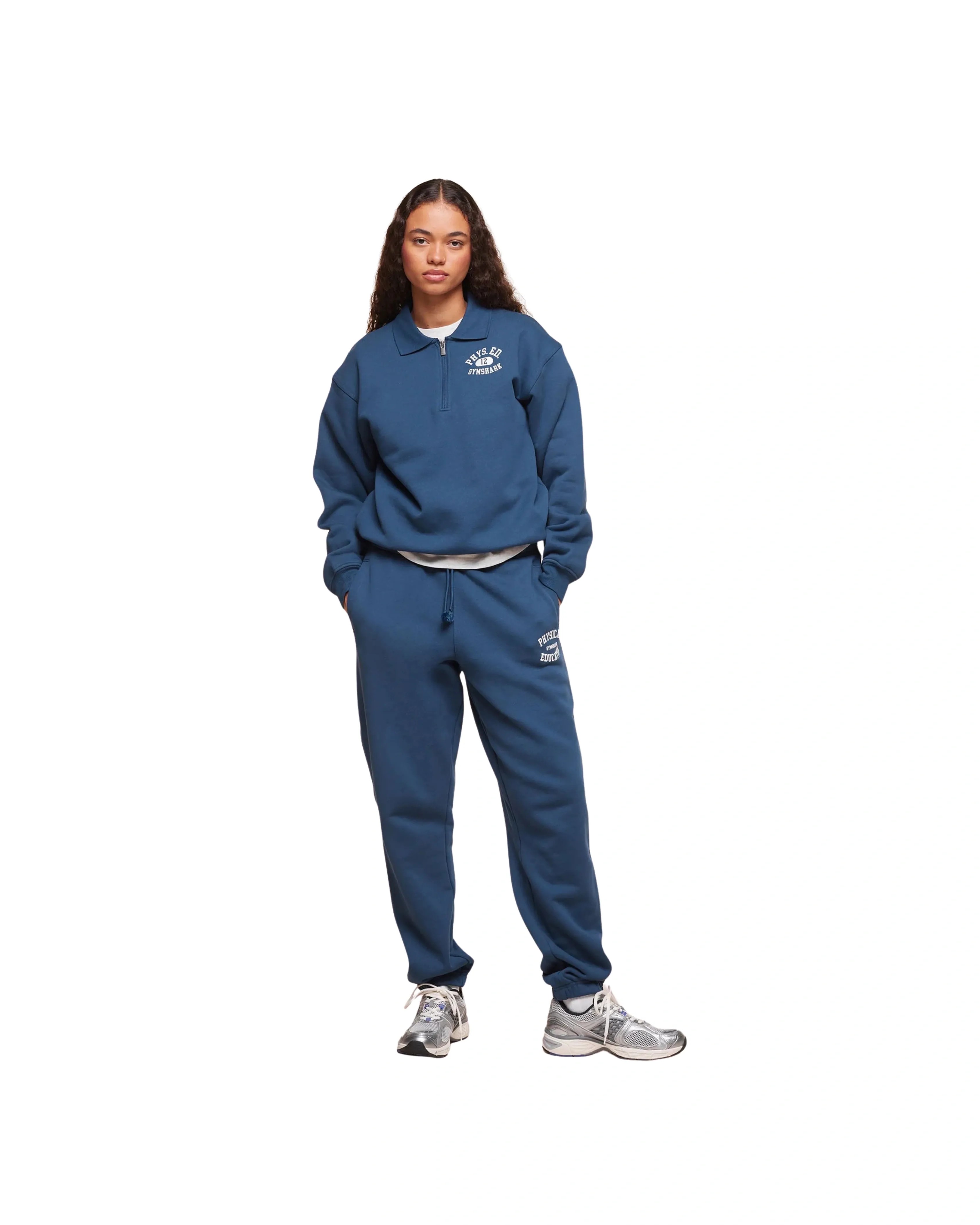 Gymshark Phys Ed Graphic 1/4 Zip Soft Blue - HypeFly India View 4
