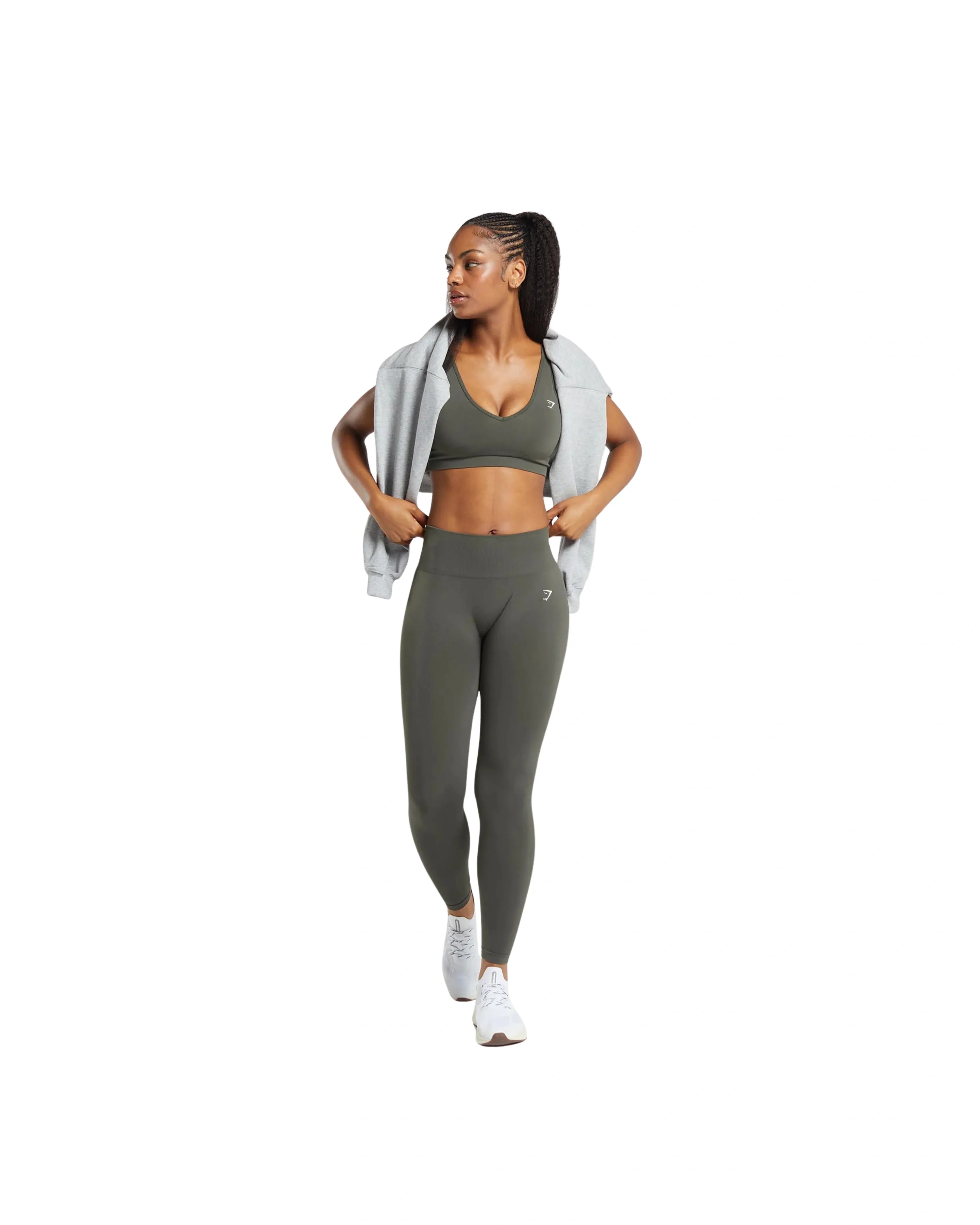 Gymshark Everyday Seamless Leggings Strength Green - HypeFly India View 4
