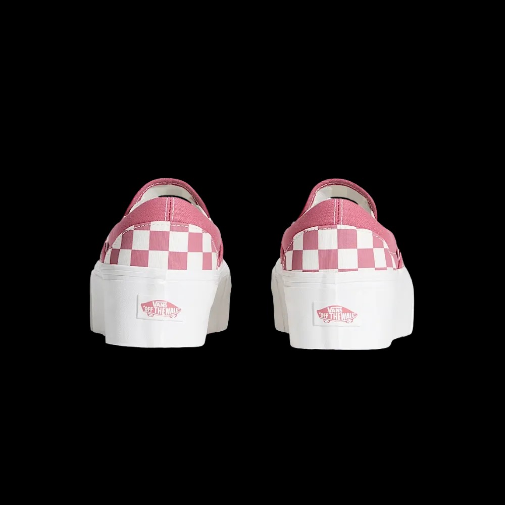Vans Classic Slip-On Checkerboard Platform Shoe Mauvewood Pink - HypeFly India View 4
