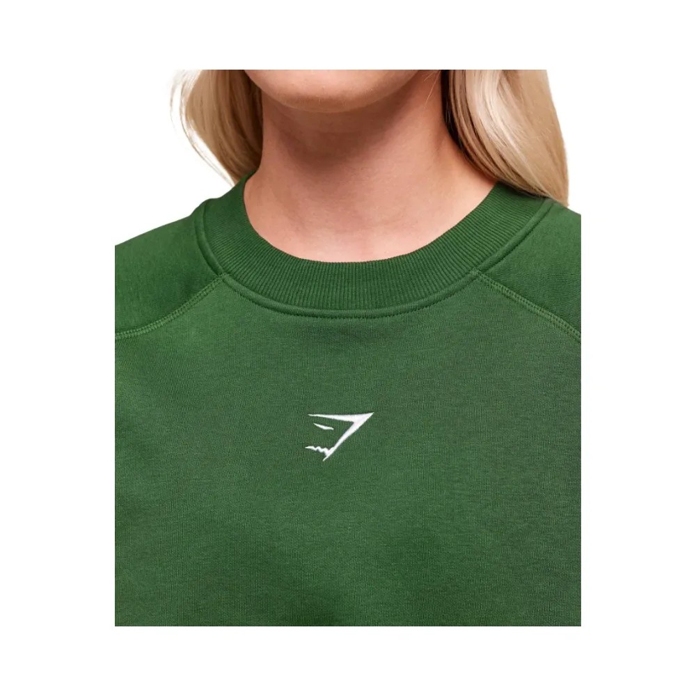 Gymshark Training Oversized Fleece Sweatshirt Athletic Green - HypeFly India View 3