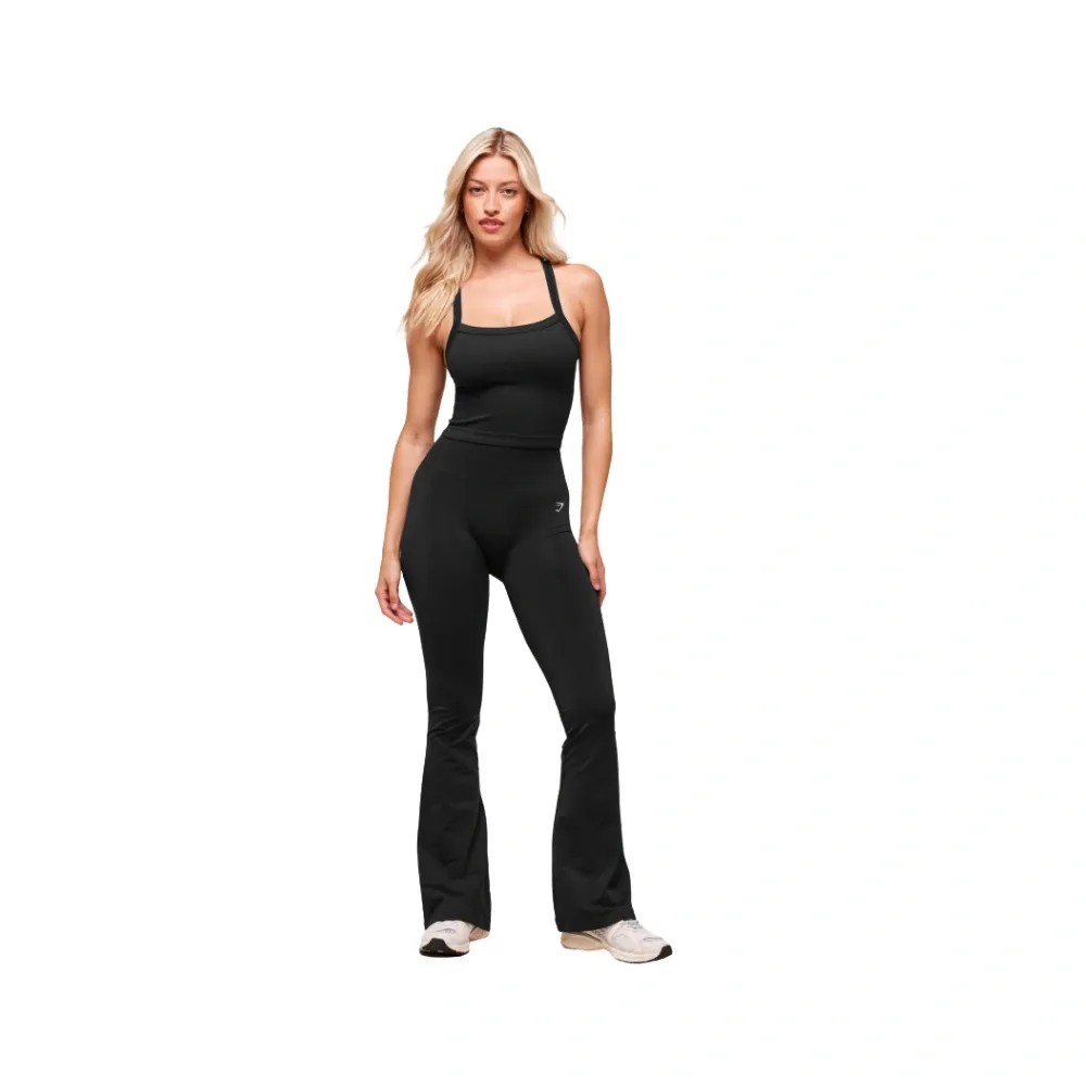 Gymshark Everyday Seamless Ribbed Midi Top Black - HypeFly India View 4