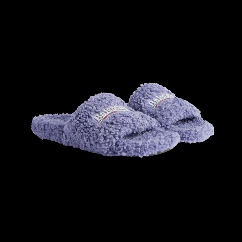 Balenciaga Furry Open Mule In Hortensia - HypeFly India View 3