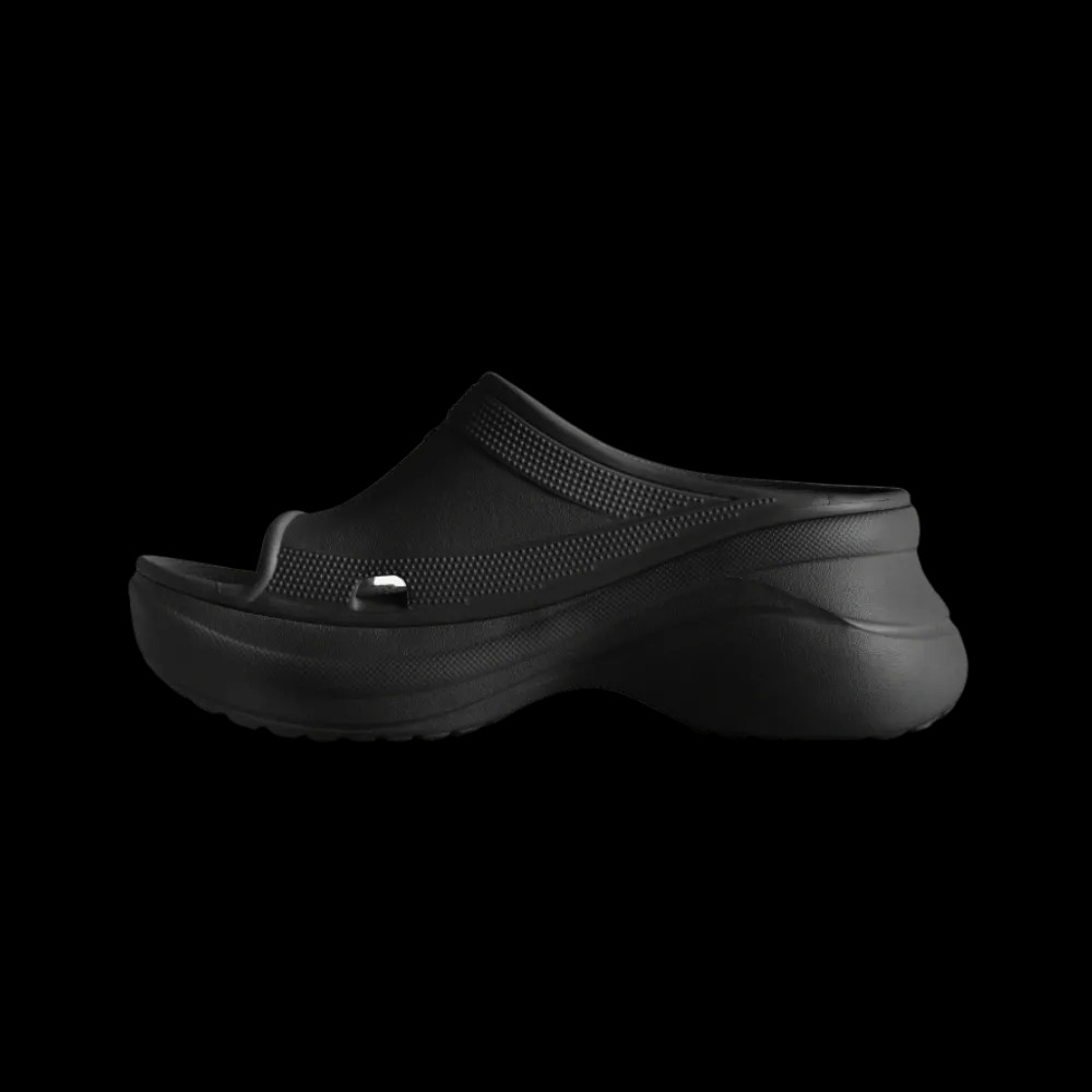 Balenciaga Pool Crocs Slide Sandal In Black - HypeFly India View 3