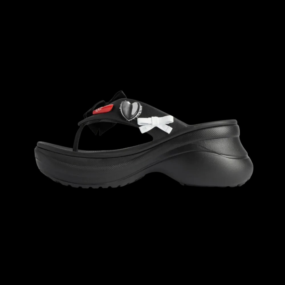 Balenciaga Crocs Thong Jibbitz In Black - HypeFly India View 3