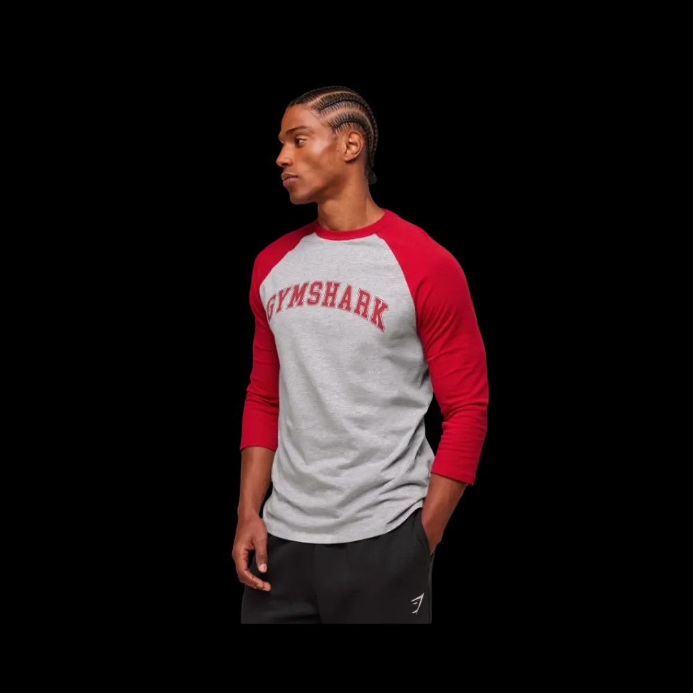 Gymshark GSLC Raglan 3/4 Sleeve T-Shirt - Conditioning Red - HypeFly India View 3