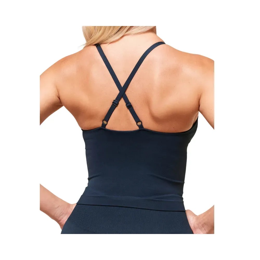 Gymshark Everyday Seamless Tank With Shelf Navy - HypeFly India View 2