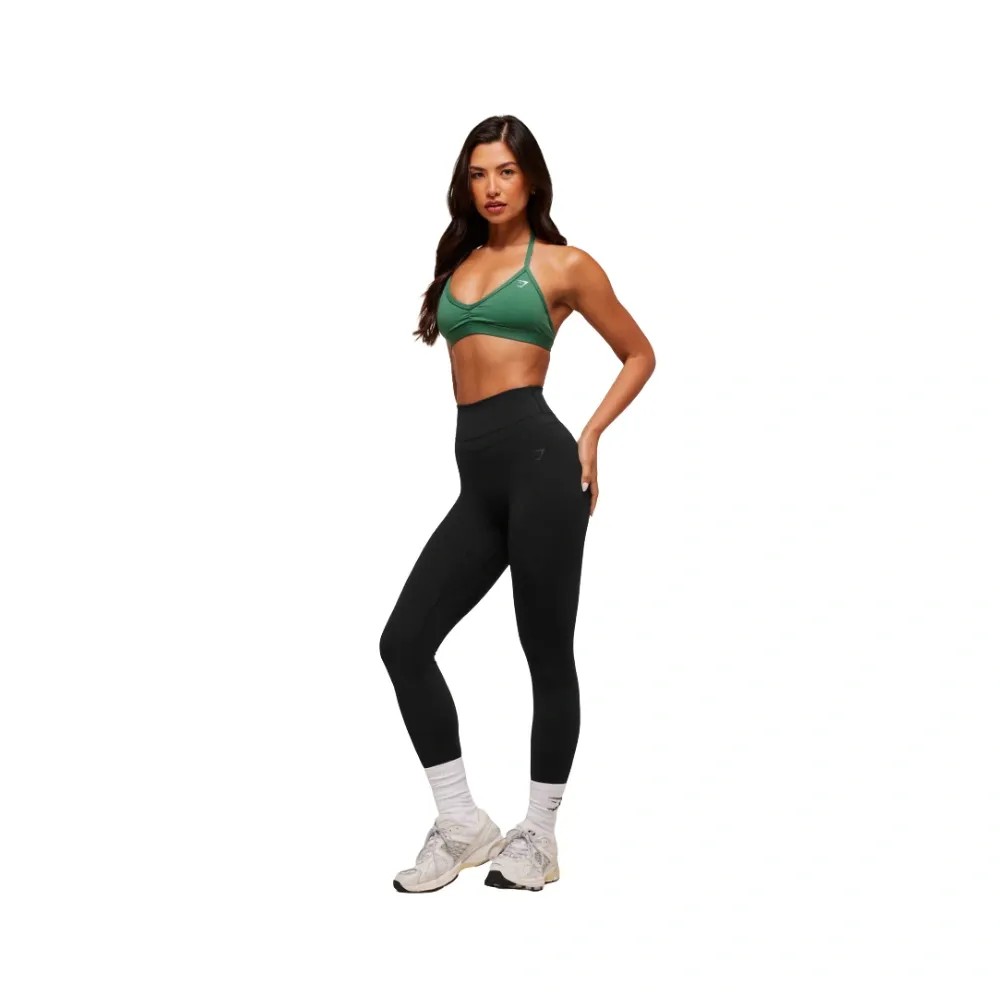 Gymshark Minimal Halterneck Sports Bra - Light Support Lift Green - HypeFly India View 3