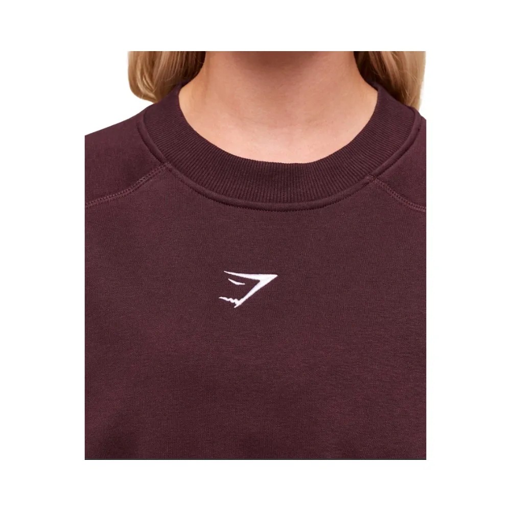 Gymshark Training Oversized Fleece Sweatshirt Cherry Purple - HypeFly India View 3