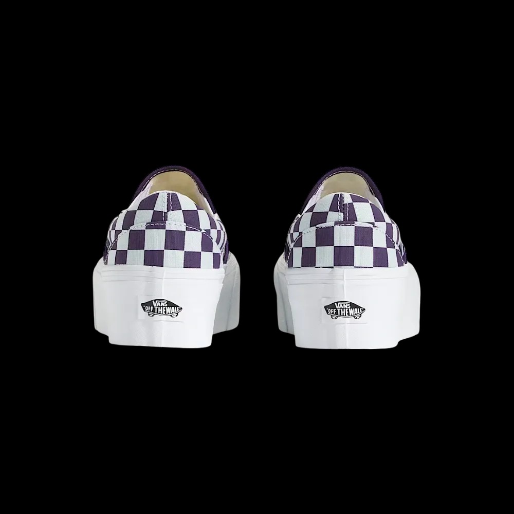 Vans Classic Slip-On Checkerboard Platform Shoe Gothic Grape Purple - HypeFly India View 3