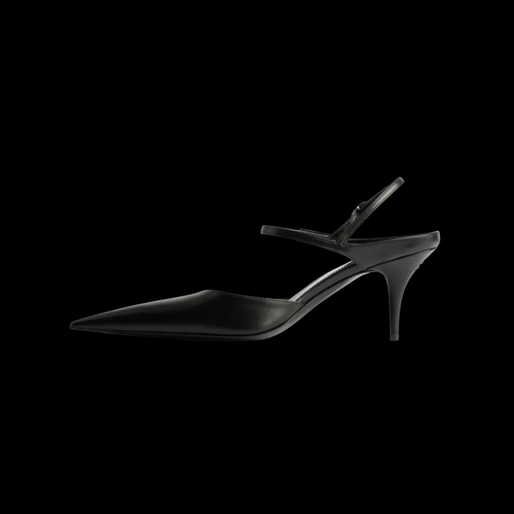 Balenciaga Avenue Bow Slingback In Black - HypeFly India View 3