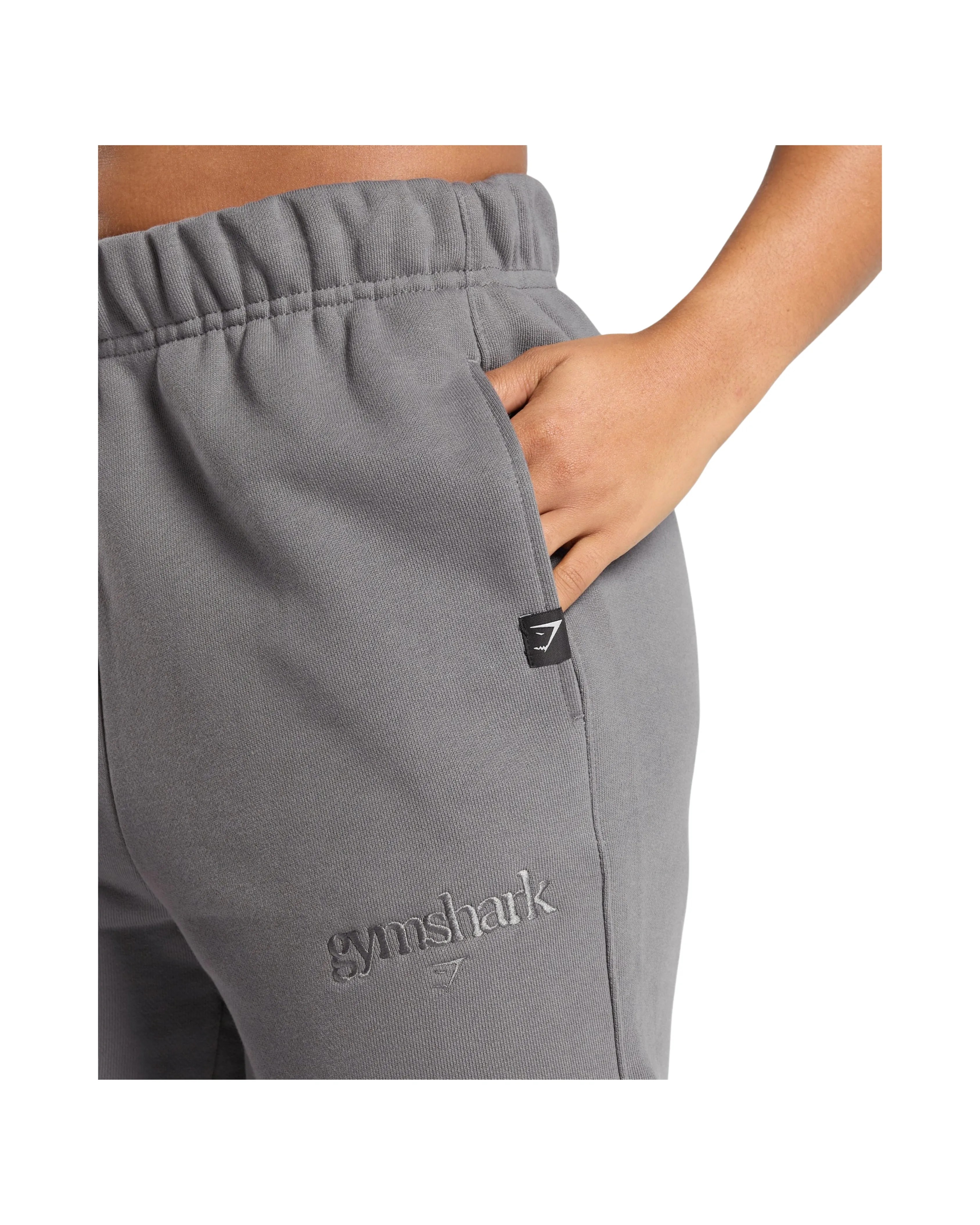 Gymshark Embroidered Oversized Jogger Brushed Grey - HypeFly India View 4