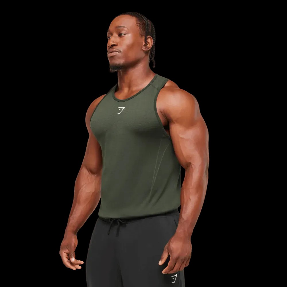 Gymshark Shadow Seamless Stringer Trail Green - HypeFly India View 2