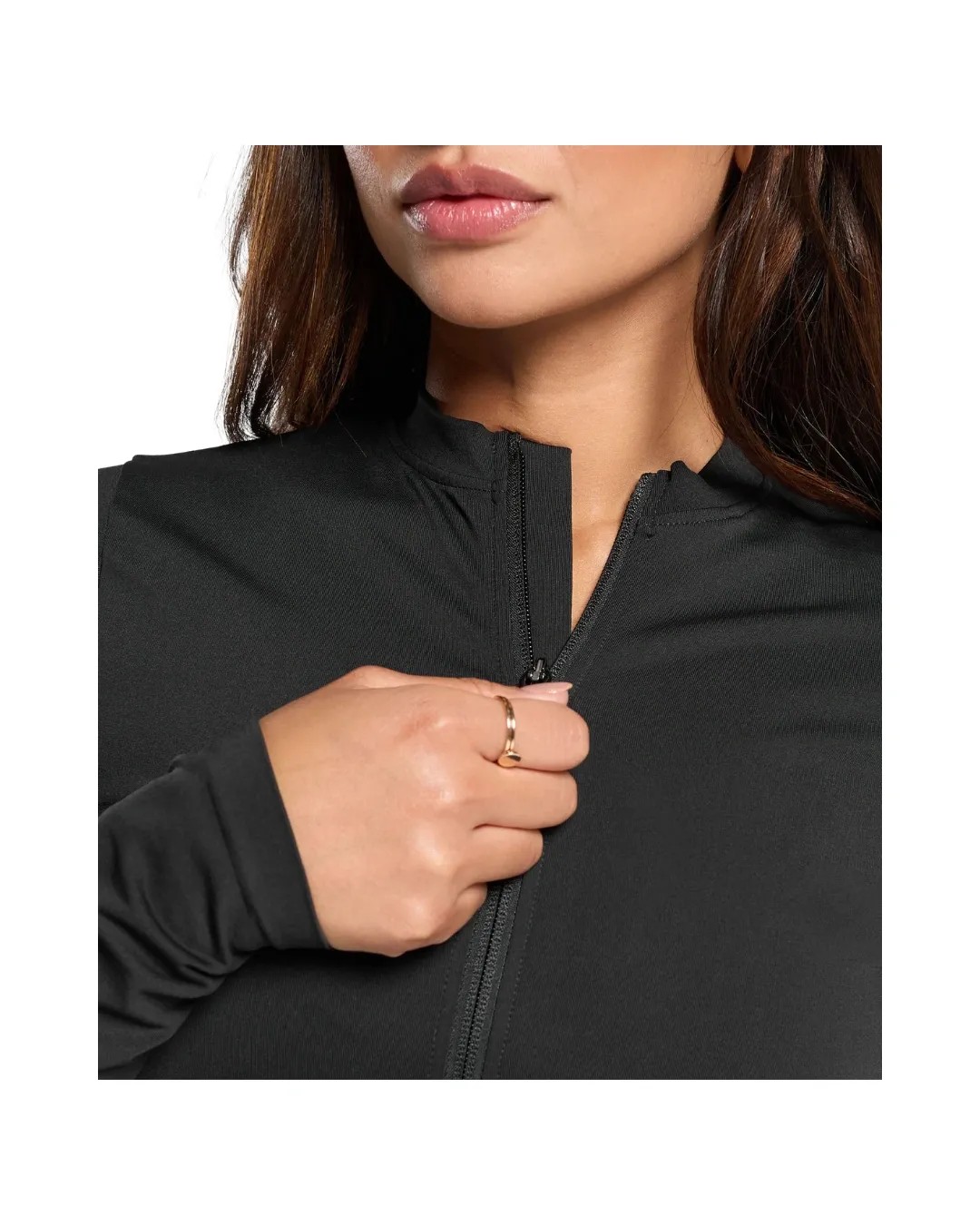 Gymshark Everyday Seamless Zip Tracktop Black - HypeFly India View 4