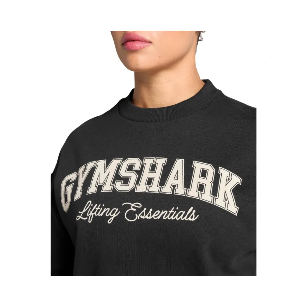 Gymshark Lifting Essentials Graphic Brushed Oversized Sweatshirt Black - HypeFly India View 2