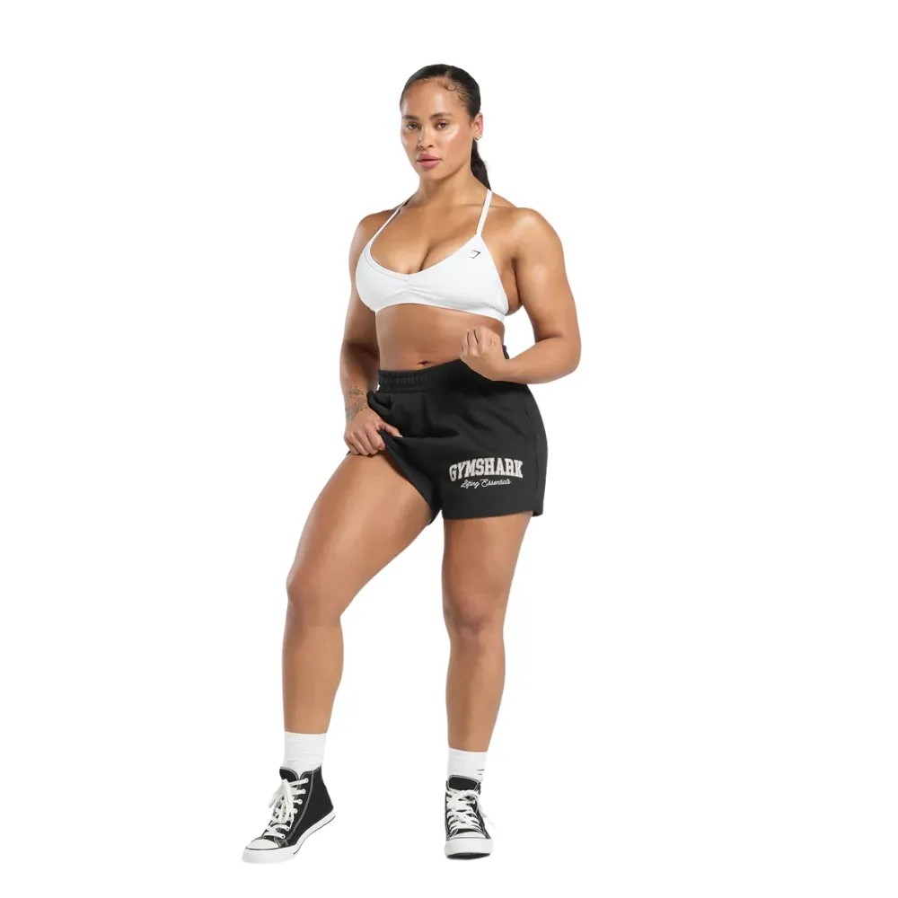 Gymshark Lifting Essentials Graphic Brushed 4' Shorts Black - HypeFly India View 4