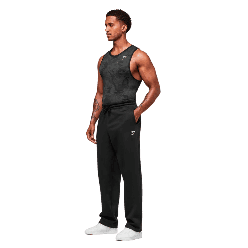 Gymshark Geo Seamless Tank Slim Fit Black/Charcoal Grey - HypeFly India View 2