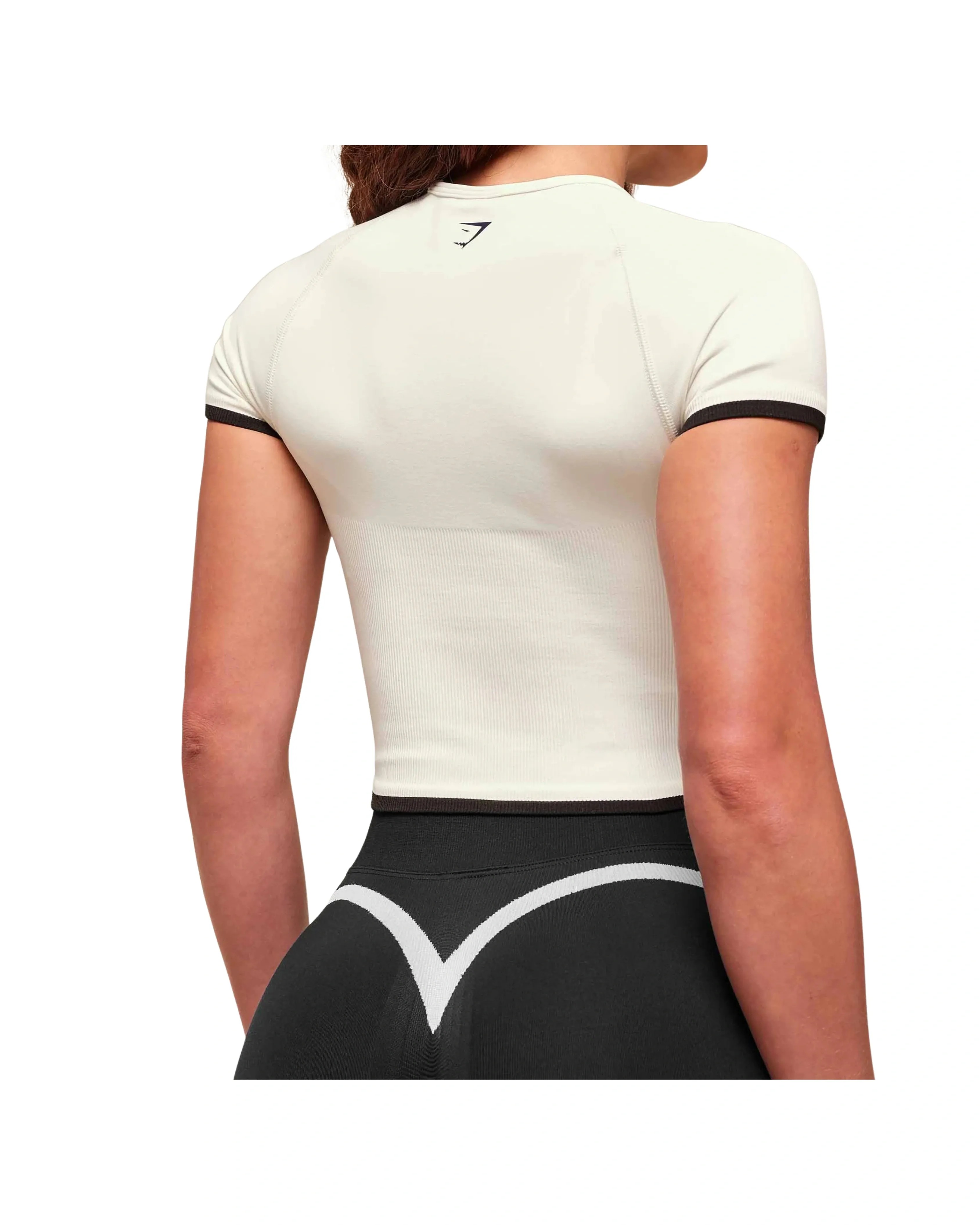 Gymshark Lift Varsity Seamless Midi T-Shirt Soft White - HypeFly India View 4
