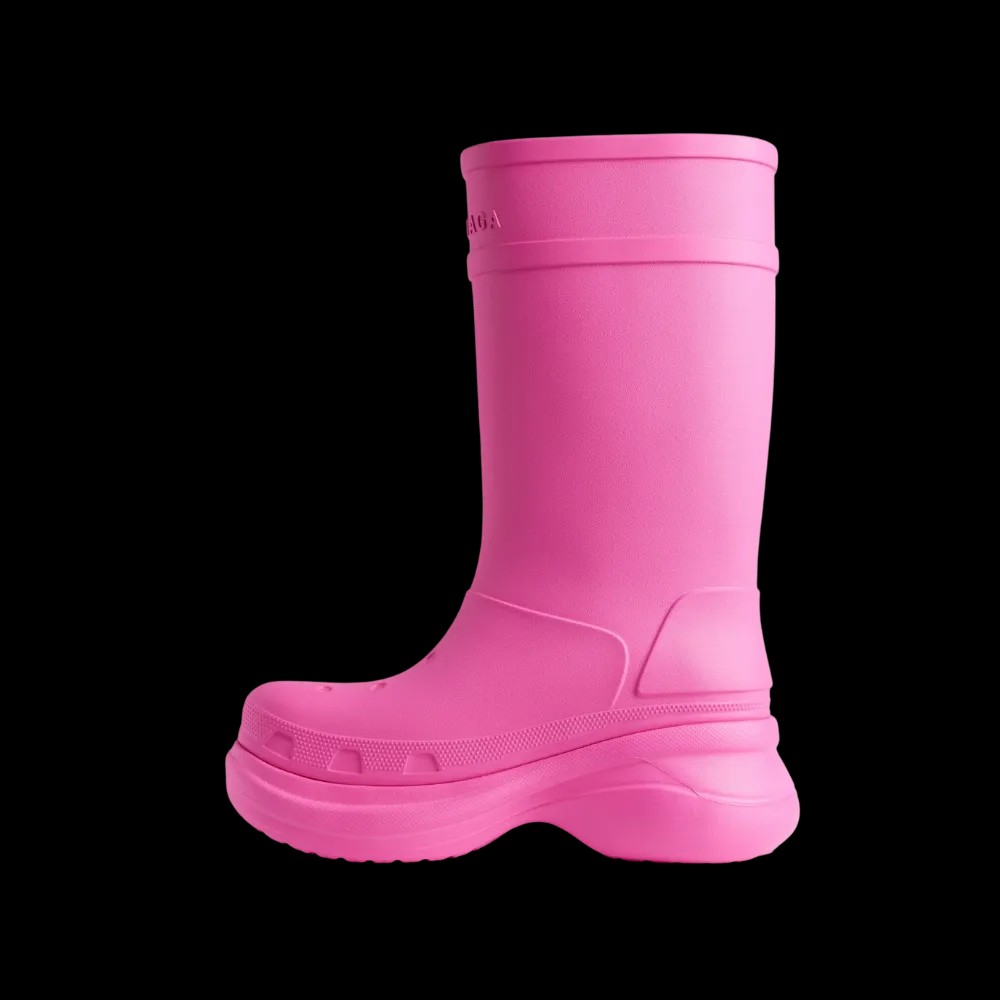 Balenciaga Crocs Boot In Bright Pink - HypeFly India View 3