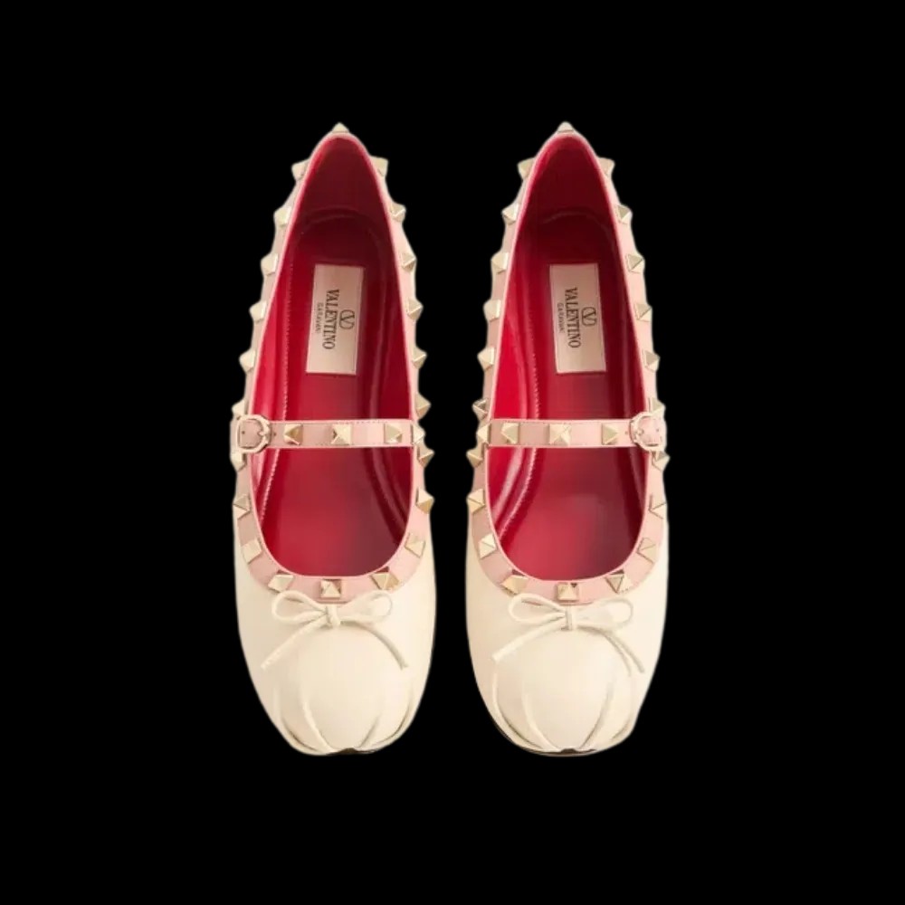 Valentino Mary-Jane Rockstud Nappa Ballerina 05mm Butter - HypeFly India View 2