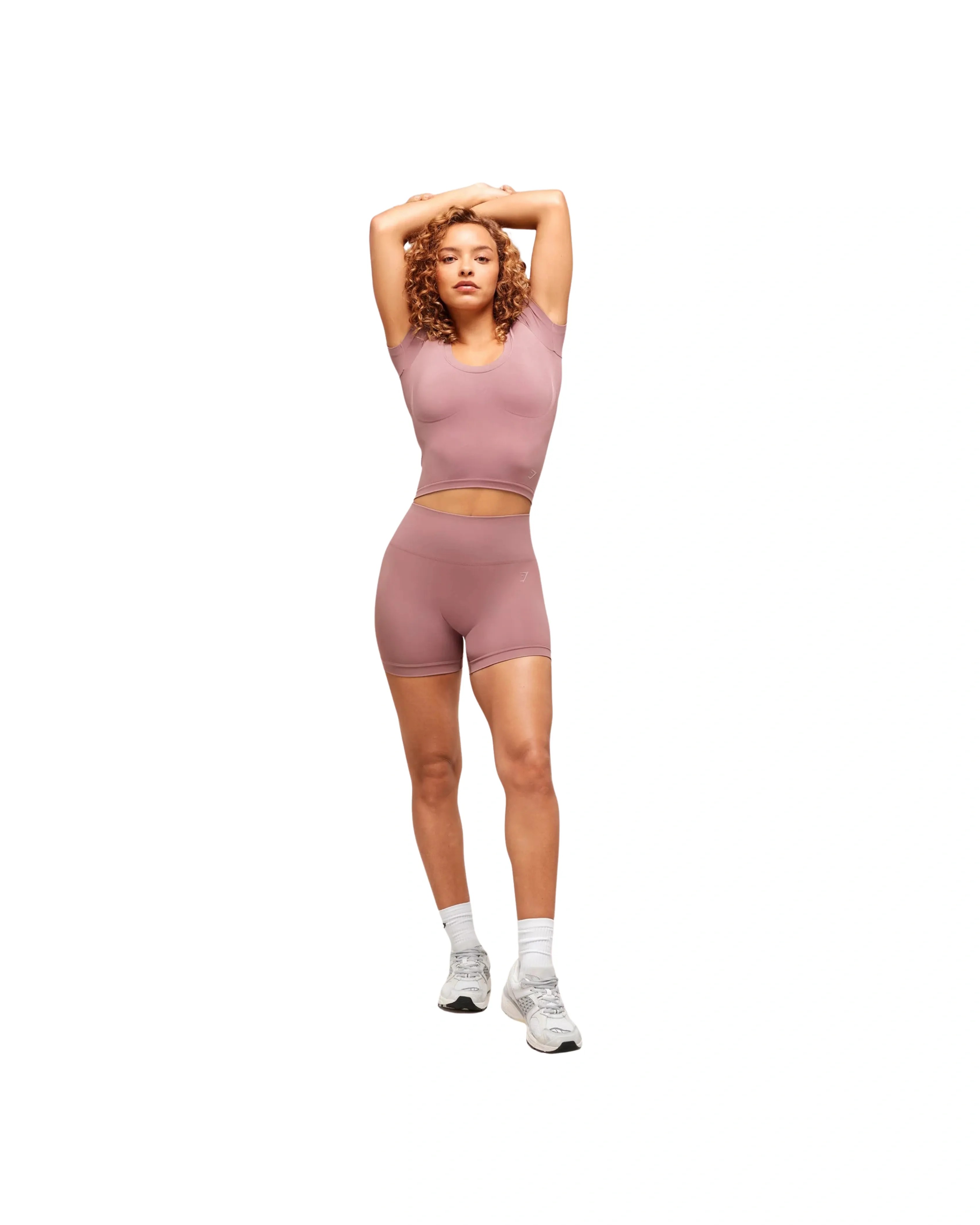 Gymshark Soft Sculpt Midi T-Shirt Calm Pink - HypeFly India View 4