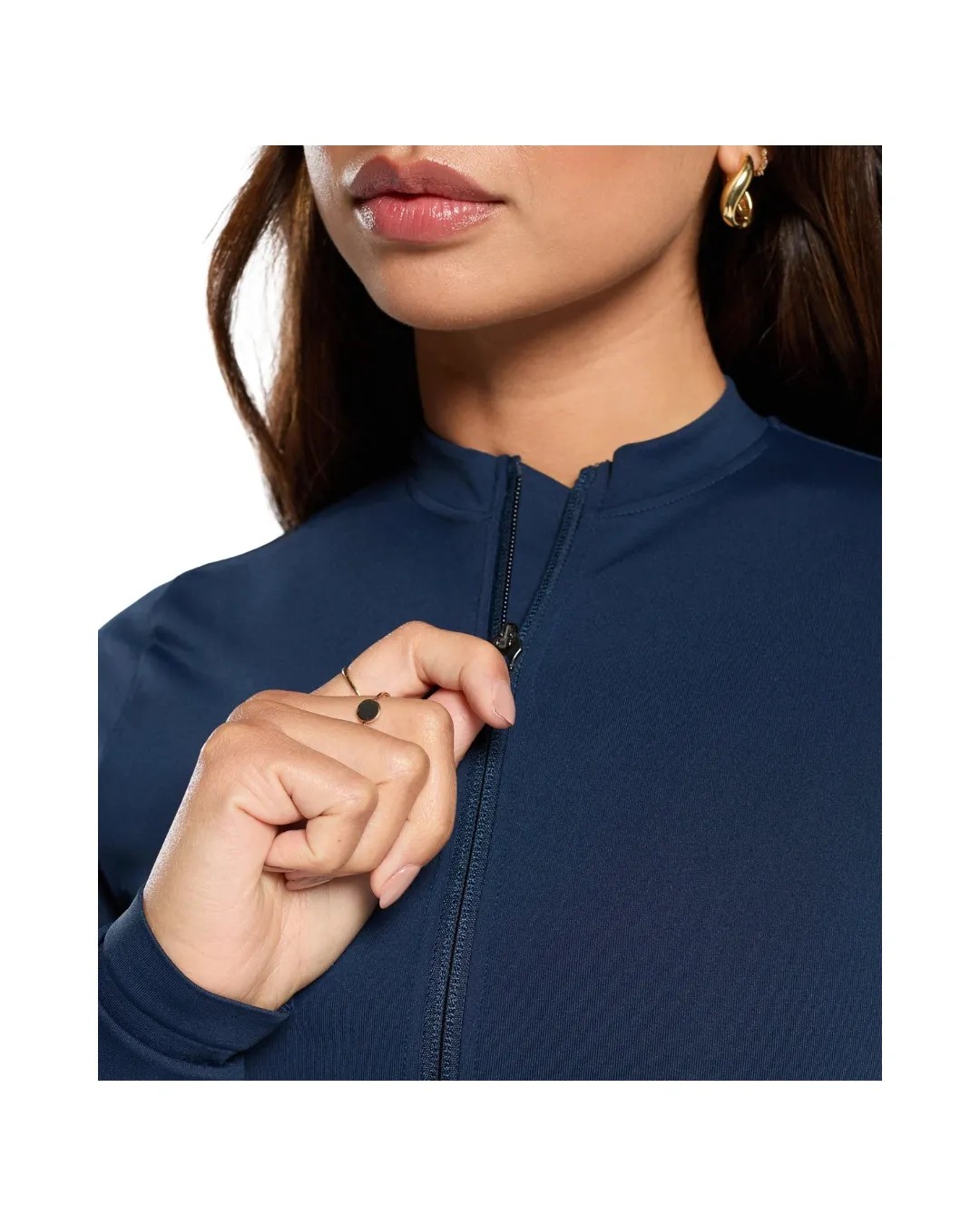 Gymshark Everyday Seamless Zip Tracktop Navy - HypeFly India View 4
