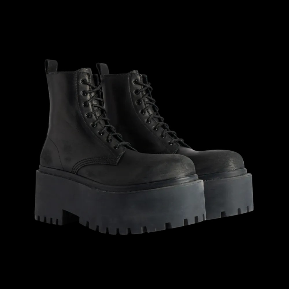 Balenciaga Strike Platform Bootie In Black - HypeFly India View 5