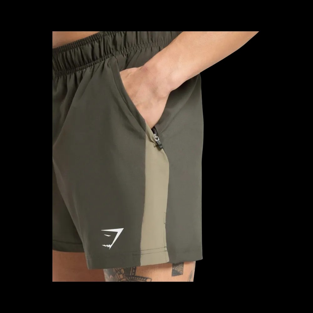 Gymshark Sport 5" Shorts Strength Green - HypeFly India View 3